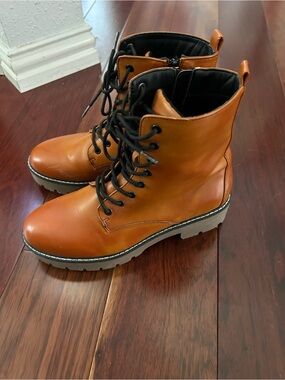 Altar’d State | Linzi Brown Side-Zip/Lace-Up Boots-Size 8